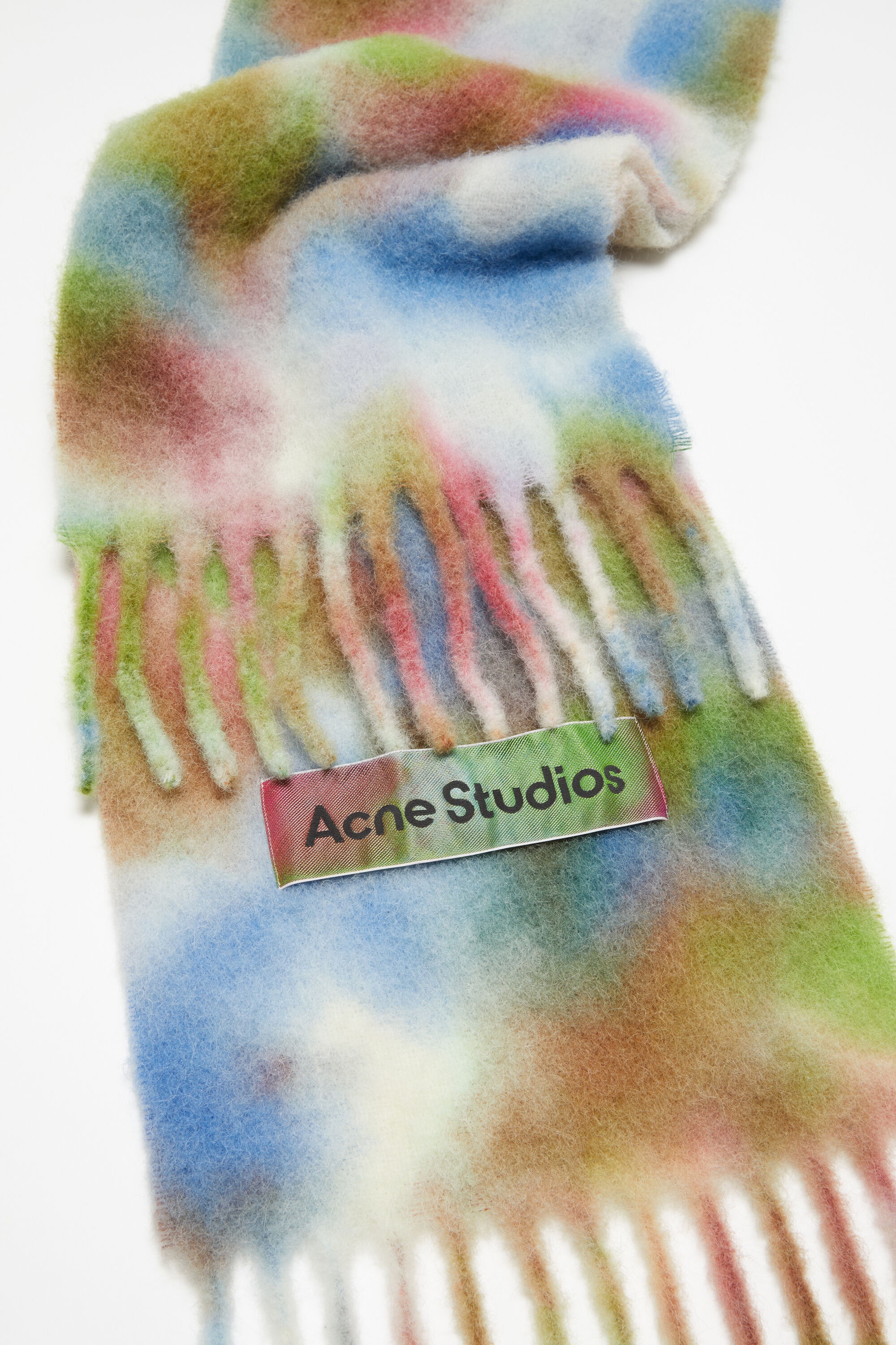 Tie-dye alpaca wool scarf - Green multi - 4