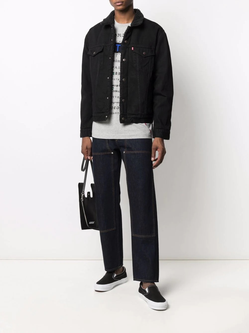 sherpa-lined denim jacket - 2