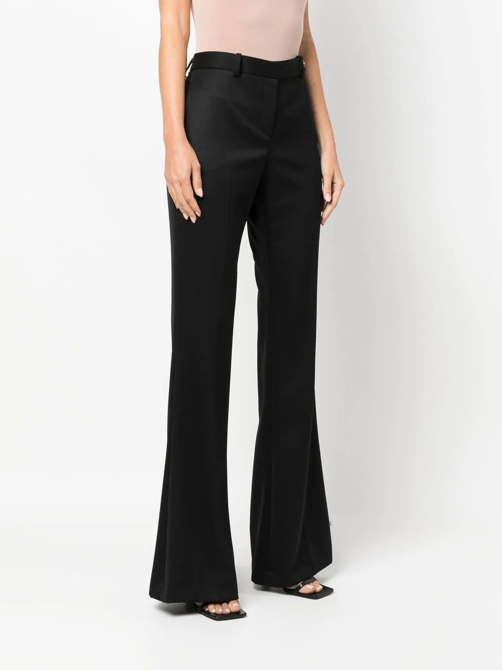 high-waisted flared trousers - 3