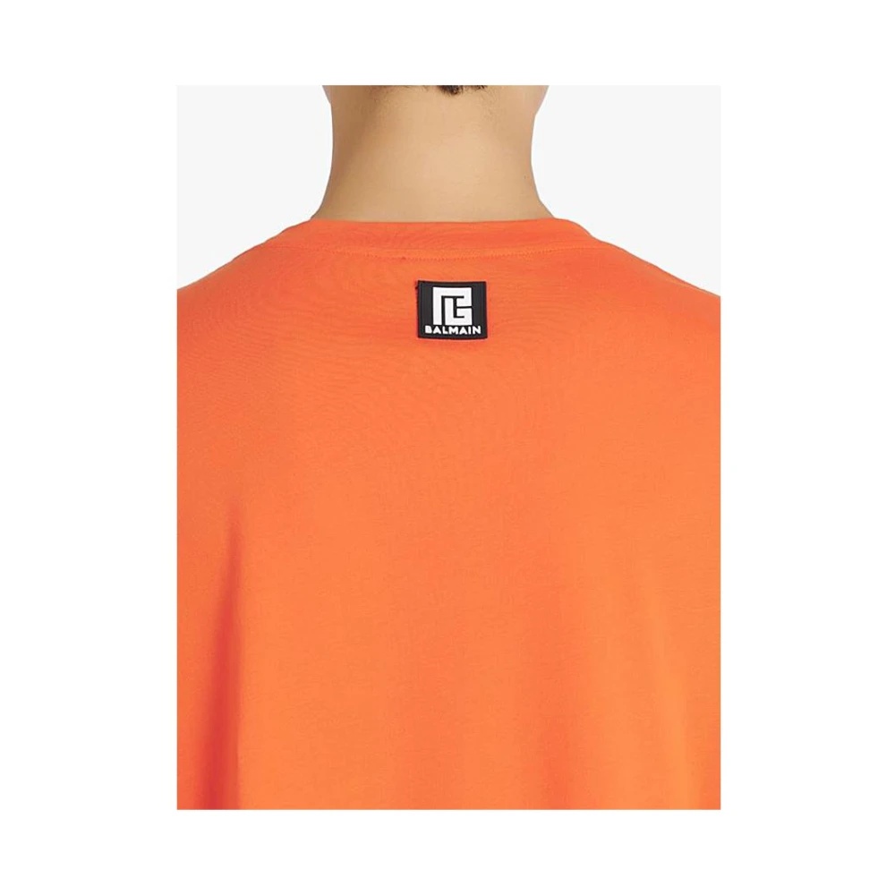 Balmain DARK ORANGE OVERSIZED COTTON T-SHIRT miinto REVERSIBLE