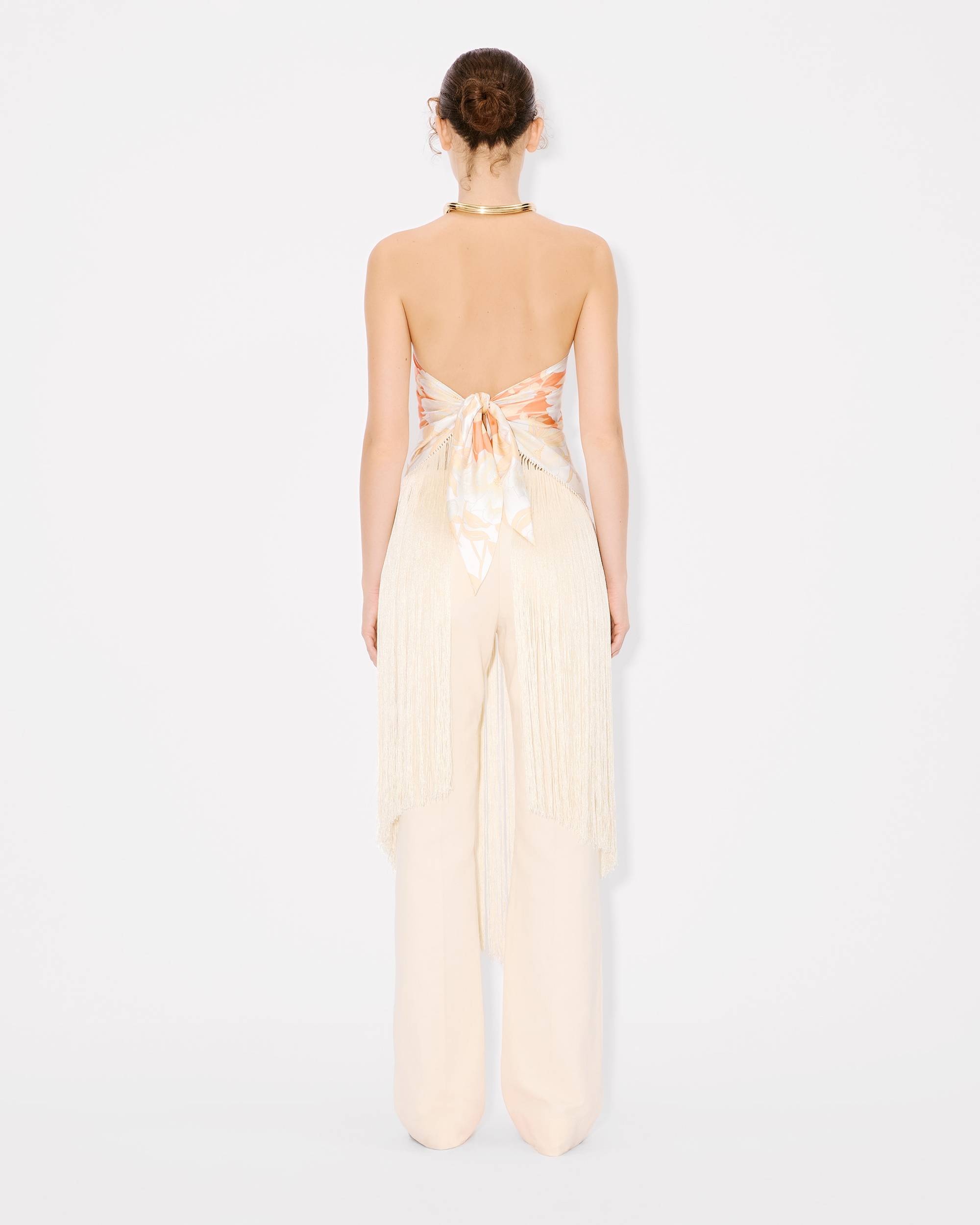 'KENZO Peonies' large tassel triangle in silk - 4