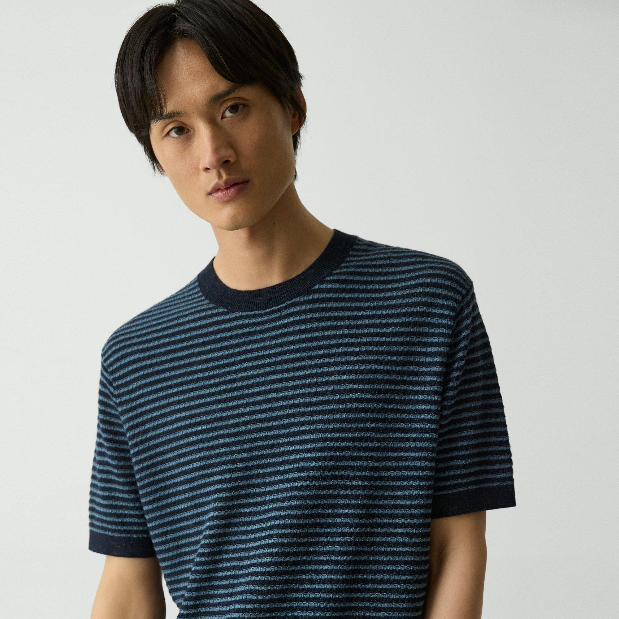 Striped Tee in Pacific Linen - 5