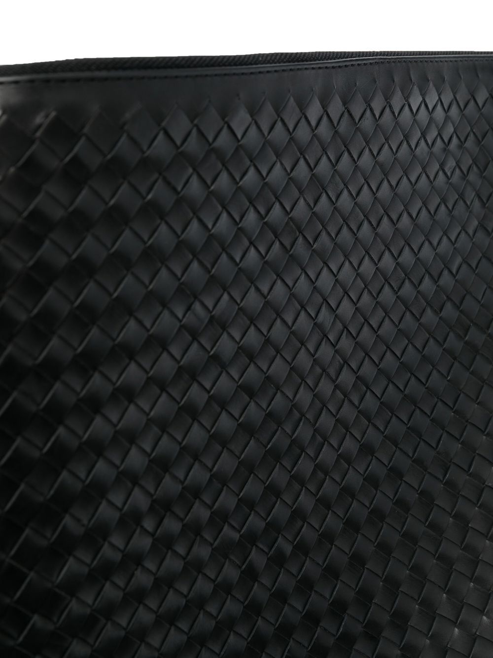 woven leather clutch bag - 4