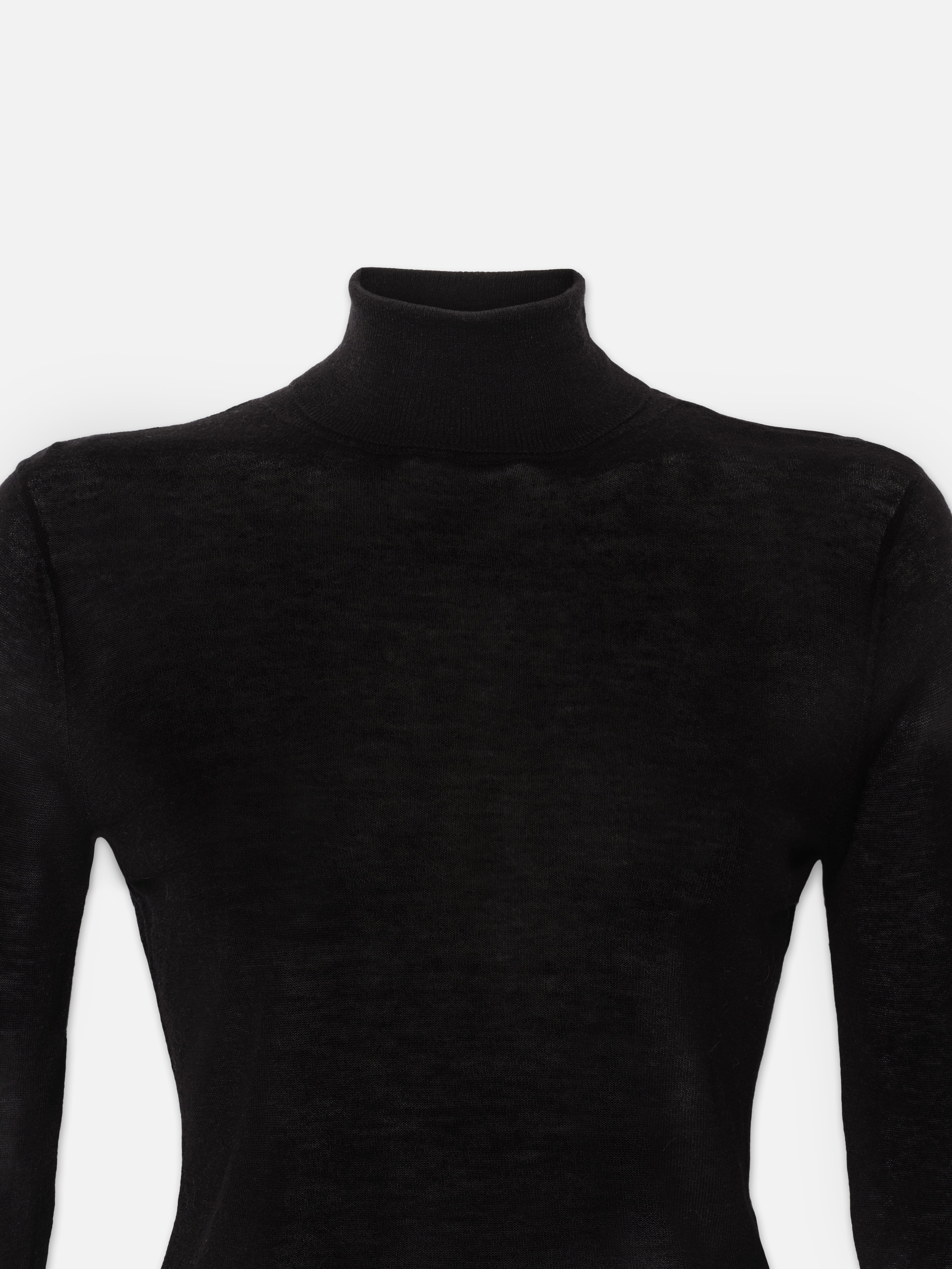 Slim Turtleneck in Black - 2