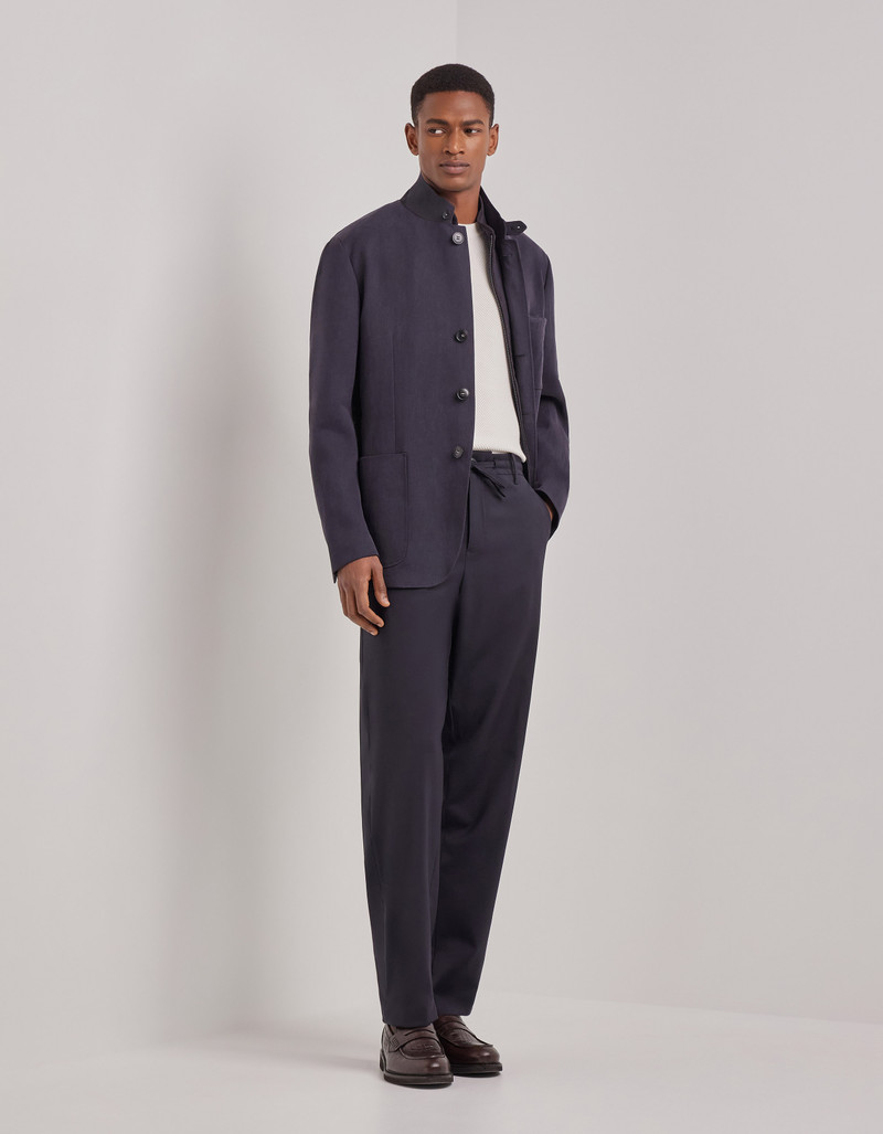 Canali NAVY BLUE CANALI BRUMA REGULAR FIT PURE LINEN JACKET outlook