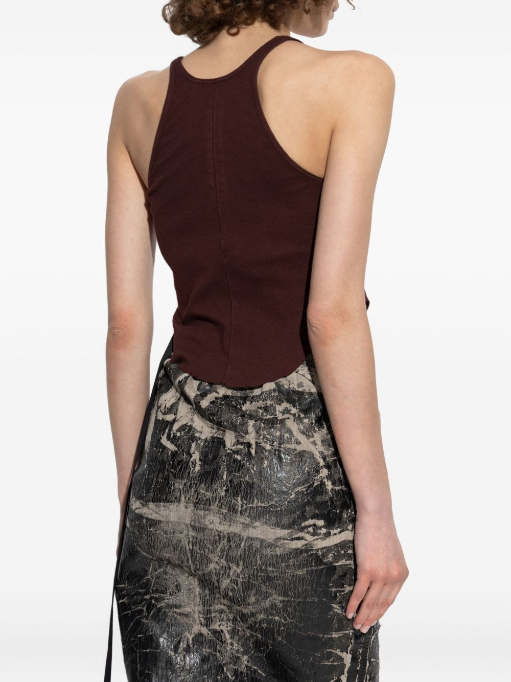 asymmetrical raw-edge tank top - 4