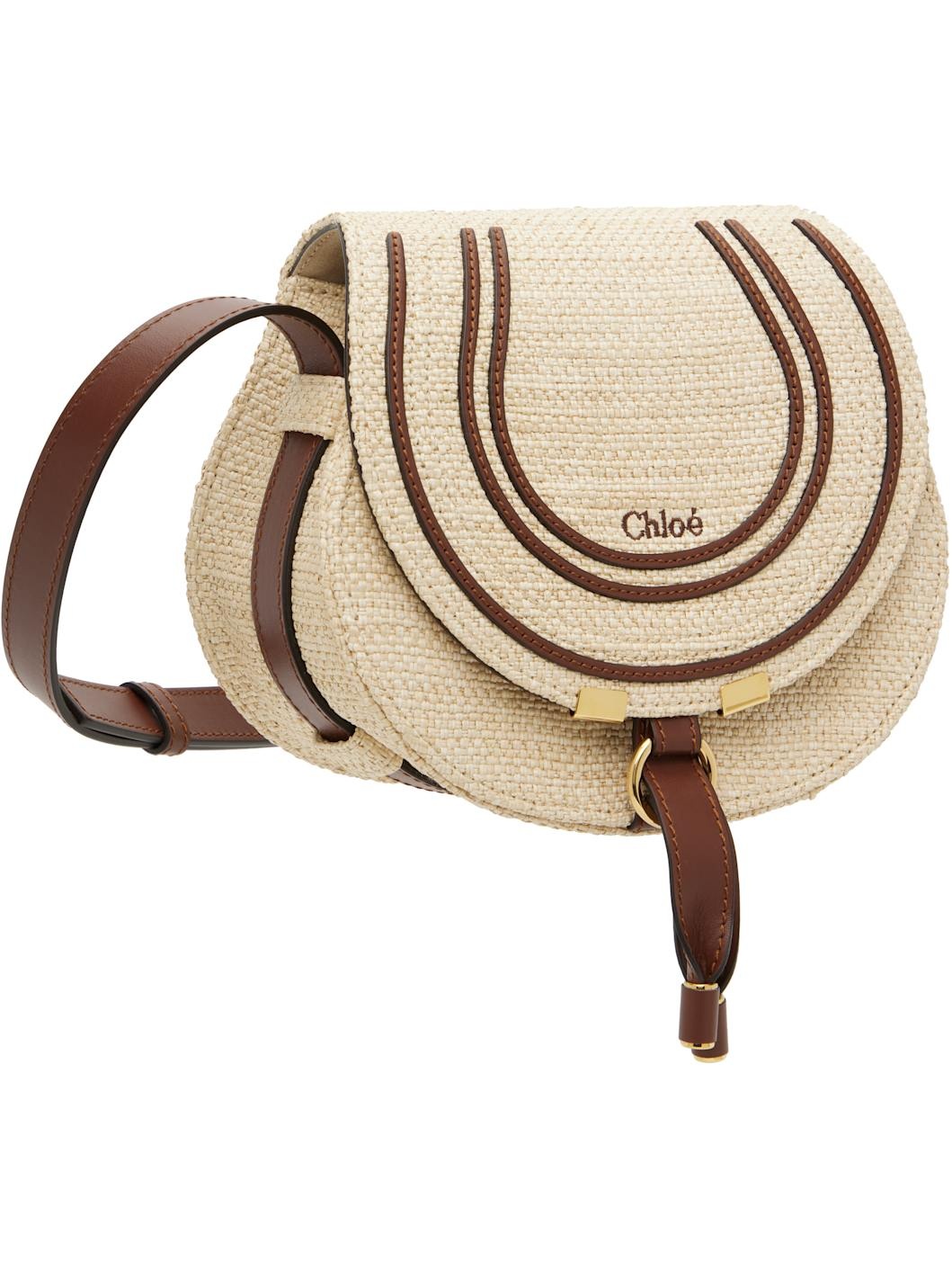 Beige Small Marcie Saddle Bag - 2