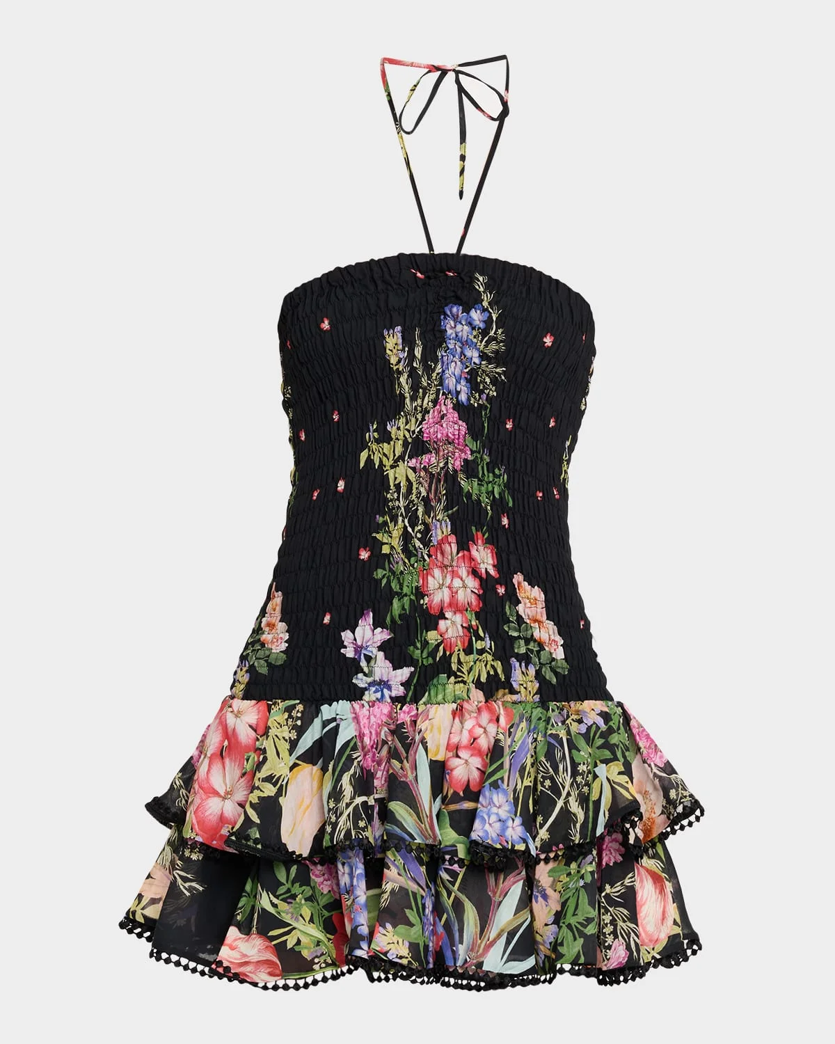 Cusia Smocked Drop-Waist Mini Dress - 1