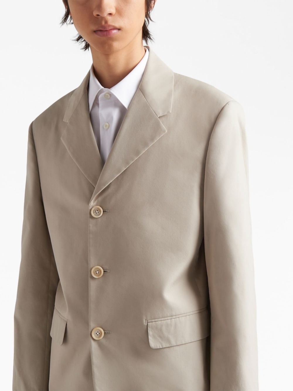 triangle logo single-breasted blazer - 4