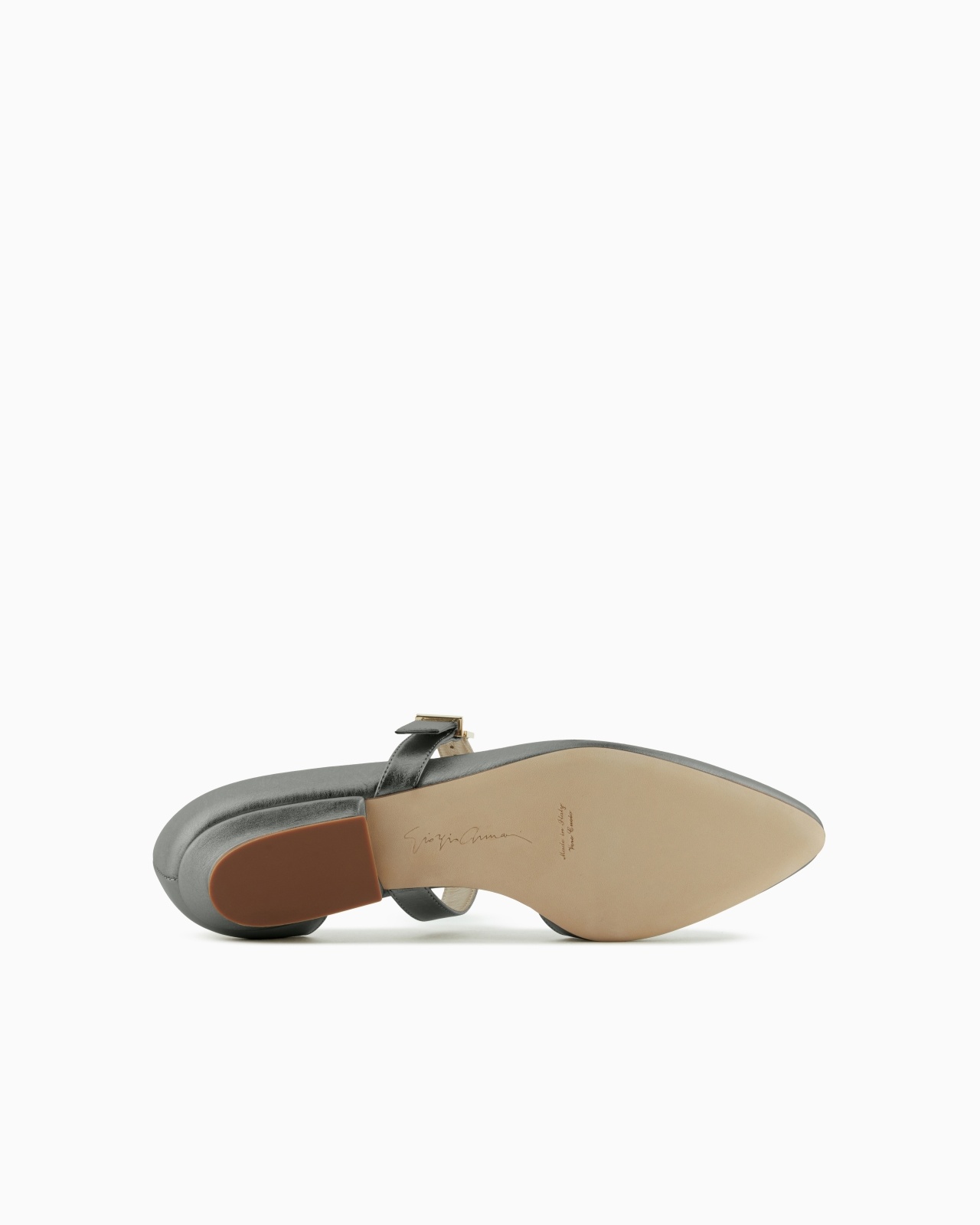 LAMÉ LEATHER BALLERINAS WITH STRAP - 6