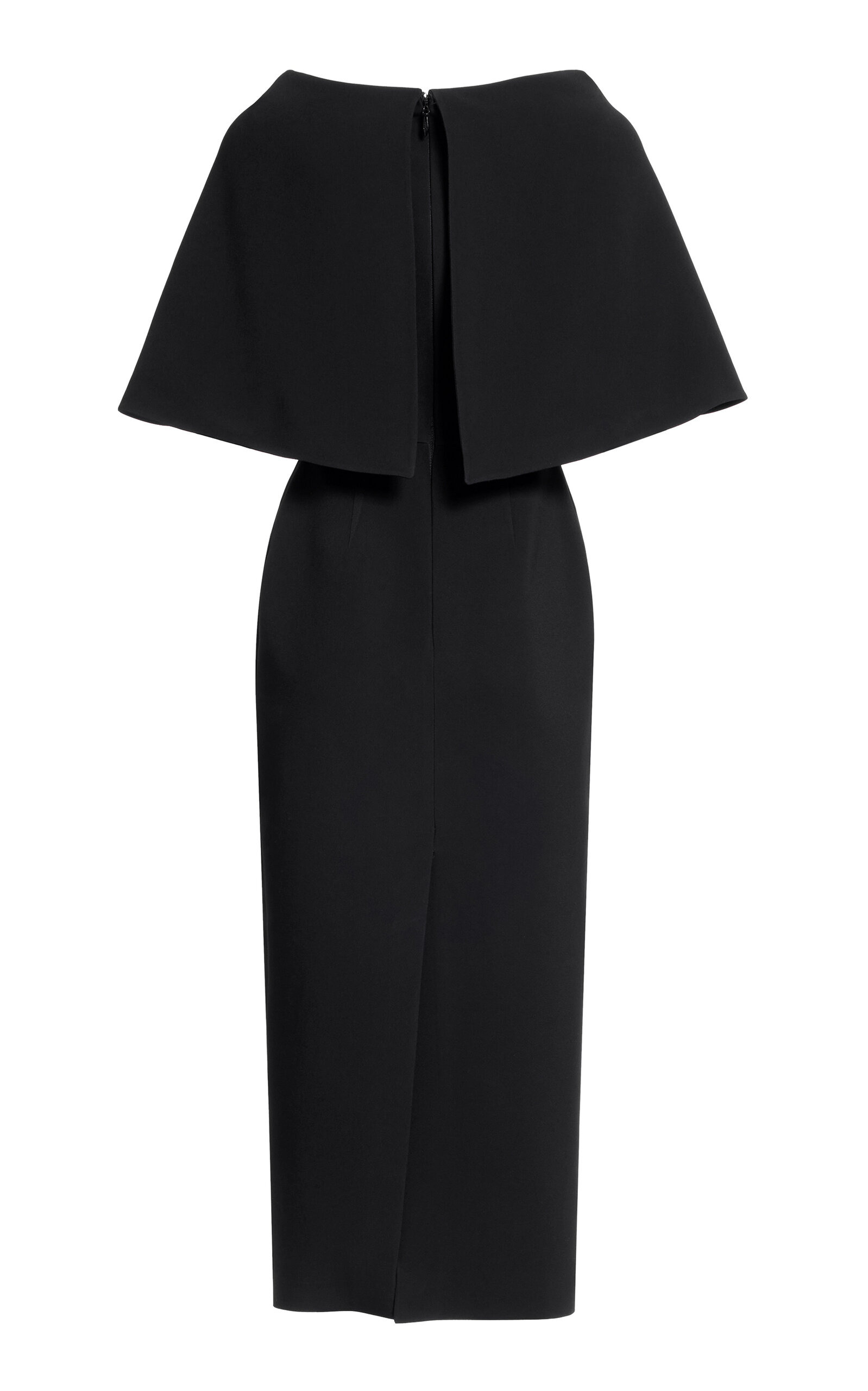 Cape-Sleeve Cady Midi Dress black - 3