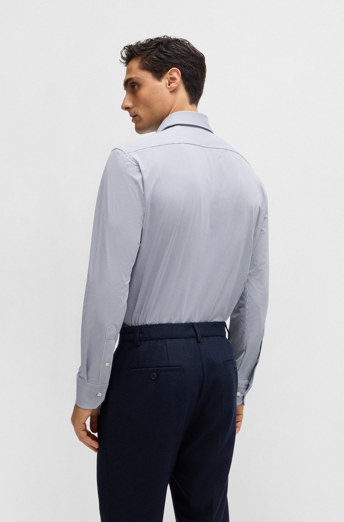 REGULAR-FIT SHIRT IN STRUCTURED PERFORMANCE-STRETCH FABRIC - 5