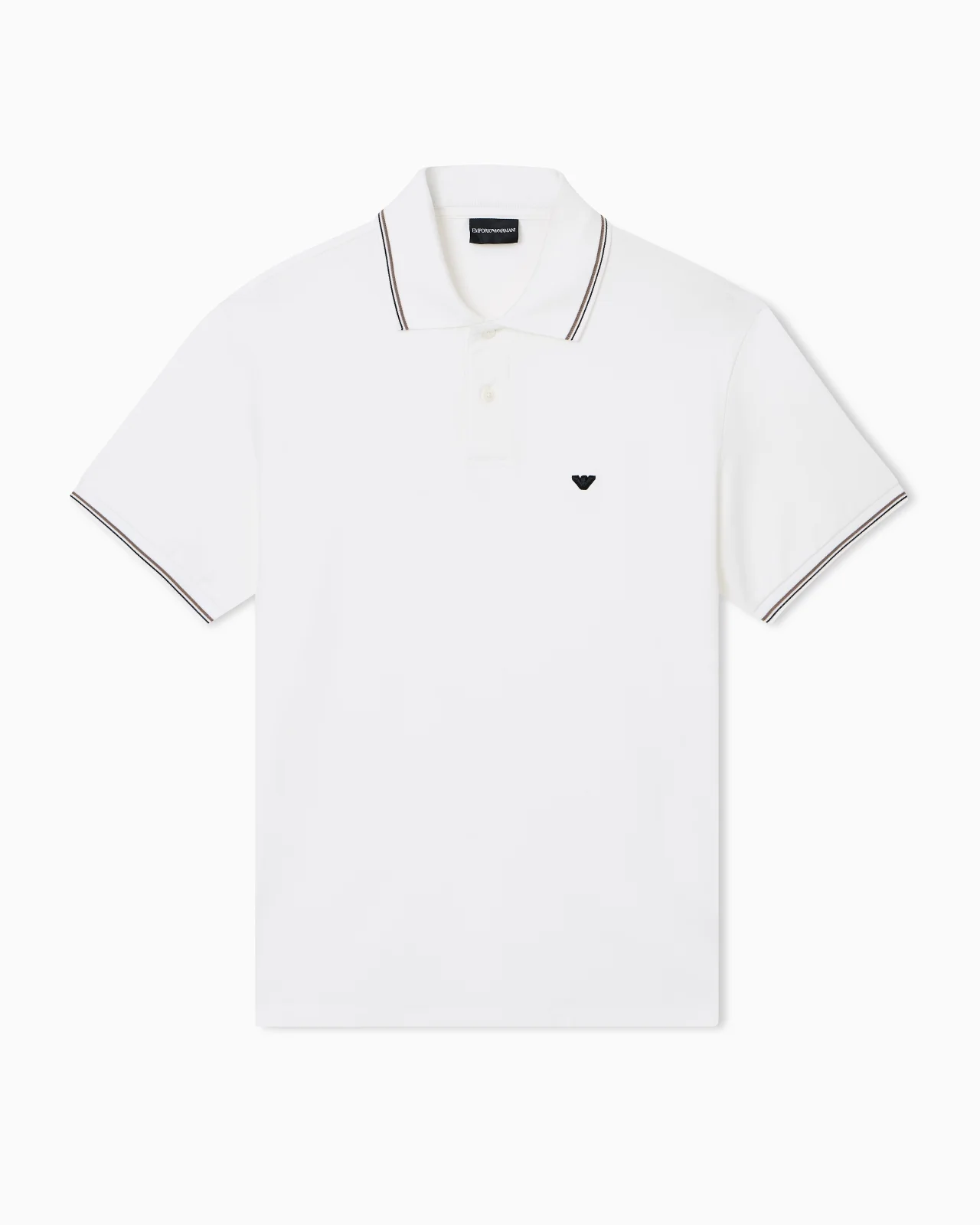 SLIM-FIT STRETCH PIQUÉ POLO SHIRT WITH MICRO EAGLE - 1