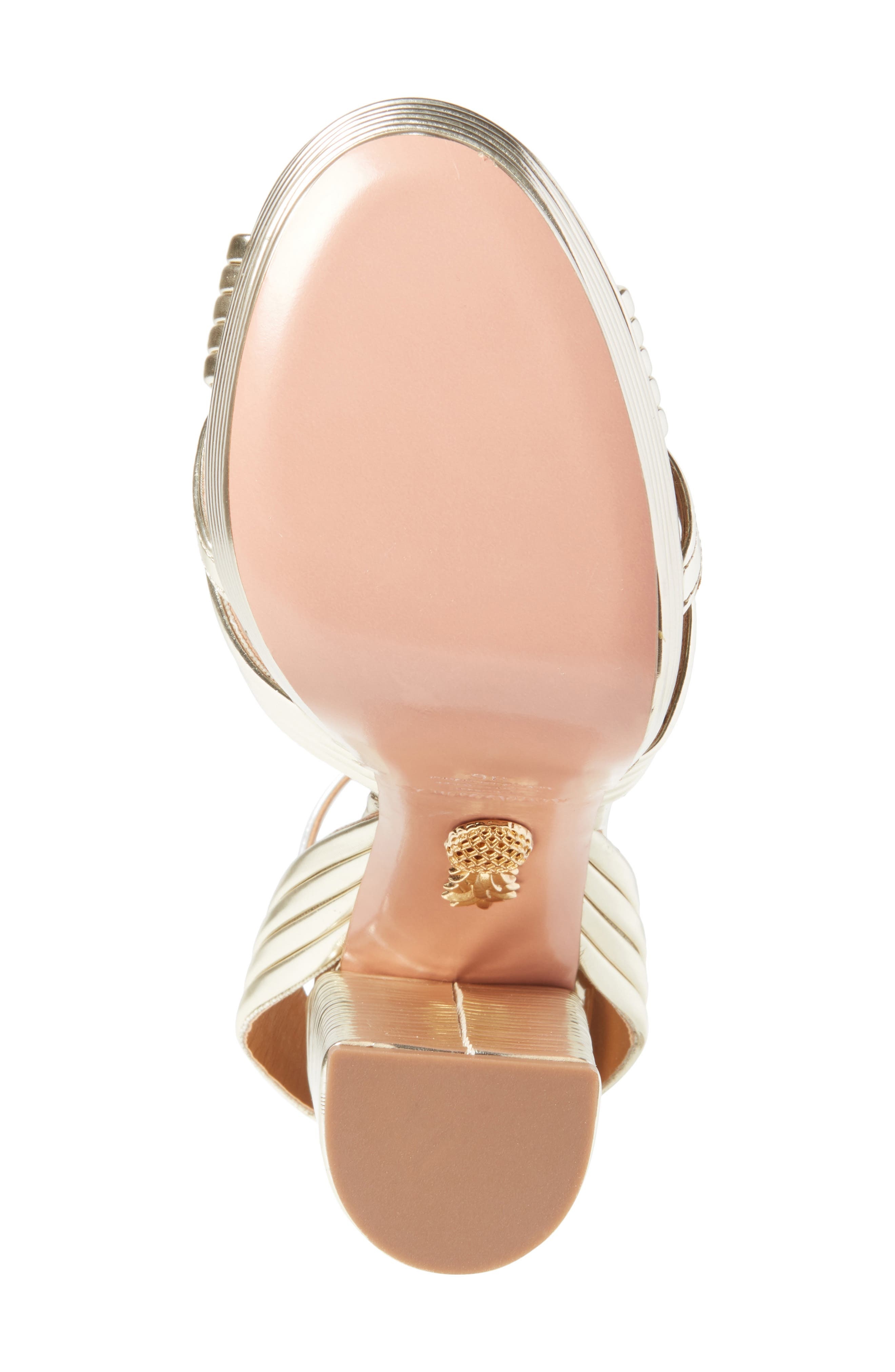 Aquazzura Platform Sandal in Light Gold at Nordstrom - 7