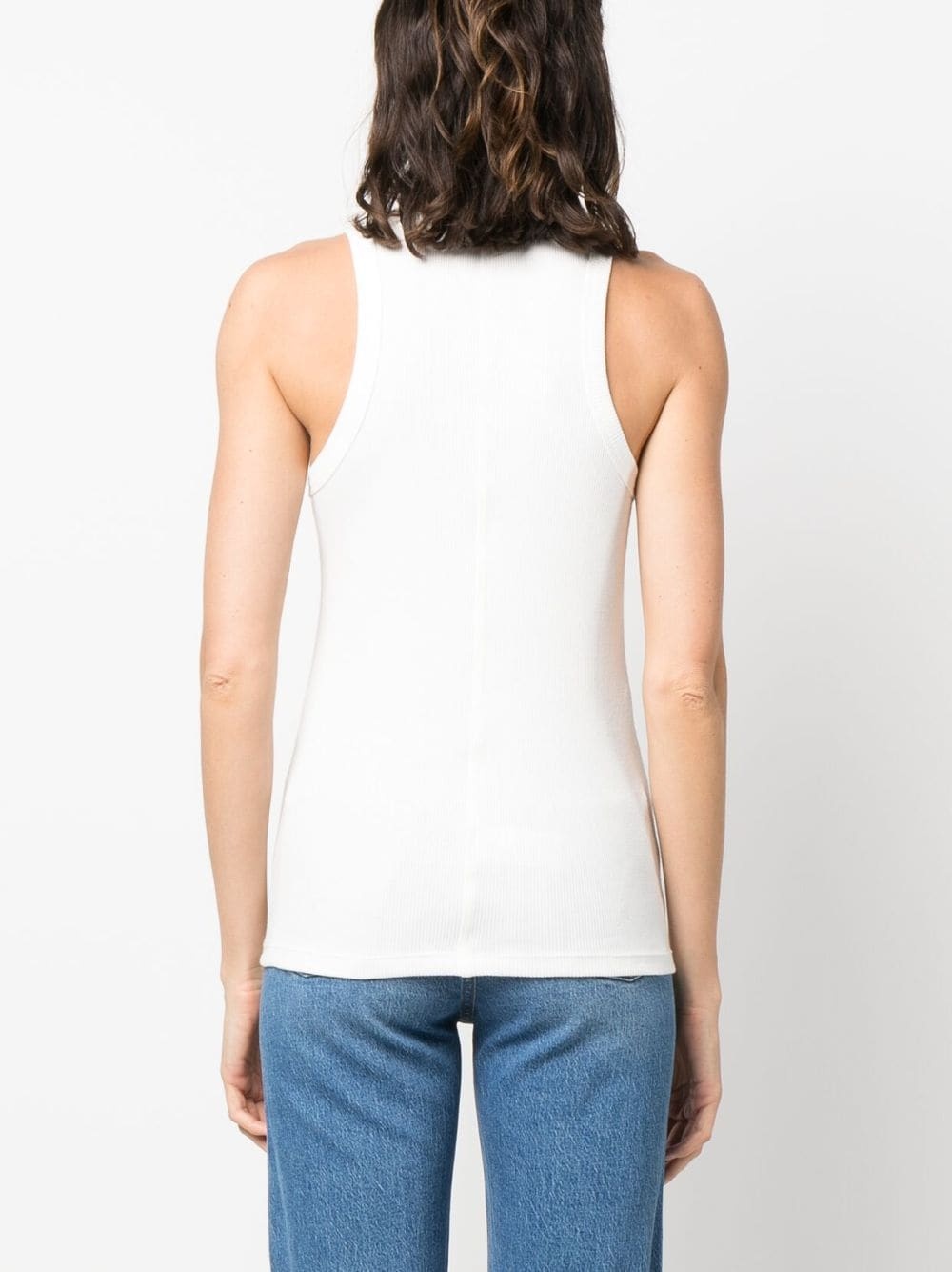 logo-appliquÃ© knitted tank top - 4