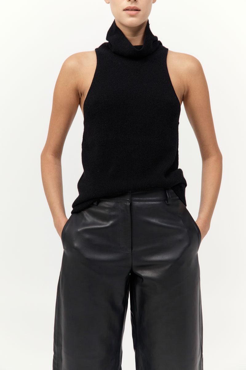 Cashmere Blend Top - Black - 3