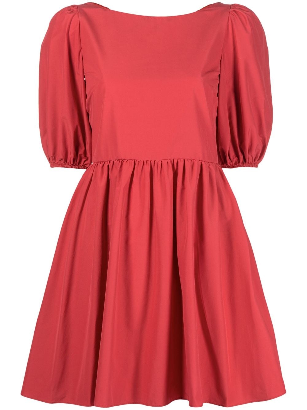 puff-sleeve pleated minidress - 1