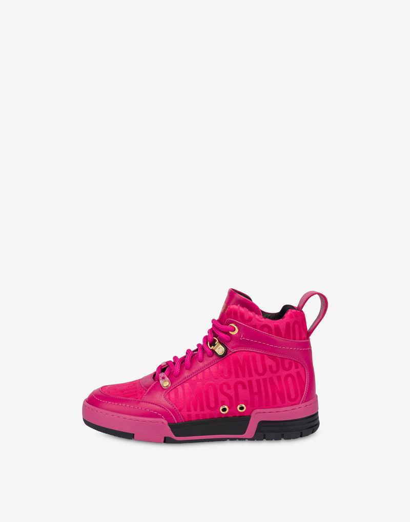 ALLOVER LOGO NYLON HIGH-TOP SNEAKERS 2