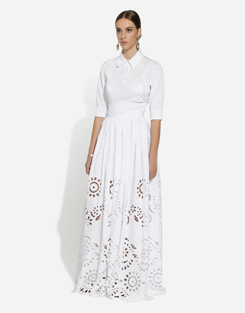 Dolce & Gabbana Long cotton circle skirt with cut-out detailing outlook