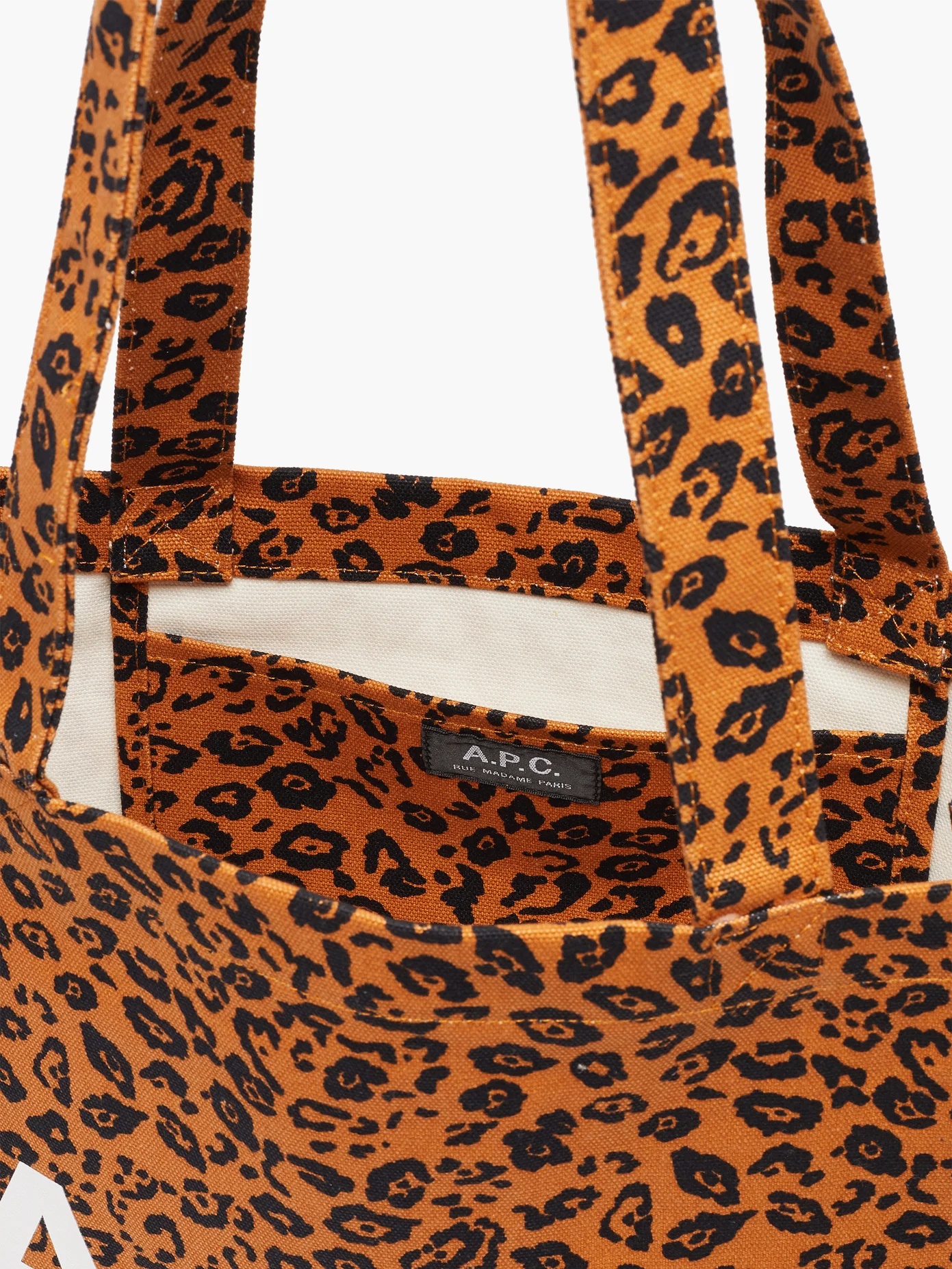 Diane logo and leopard-print canvas tote bag - 5