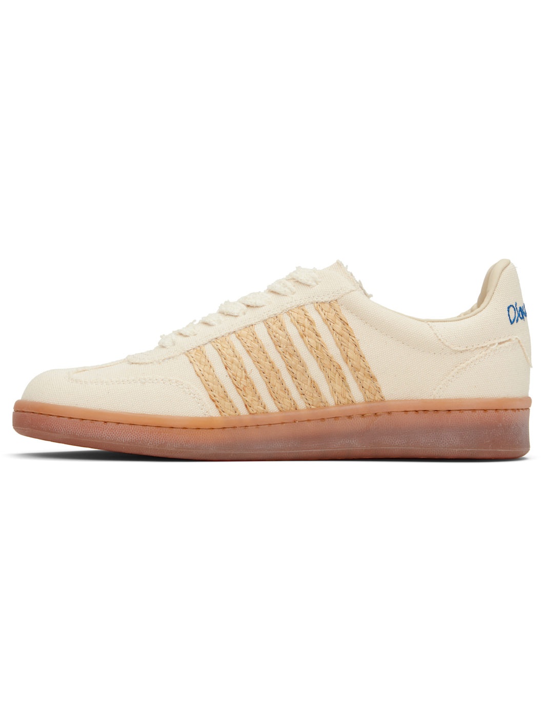 Beige Summer Lovers Raffia Boxer Sneakers - 3