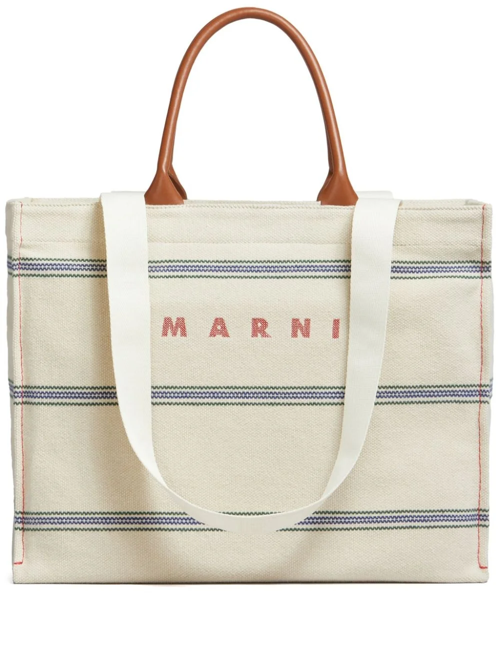 embroidered-logo canvas tote bag - 1