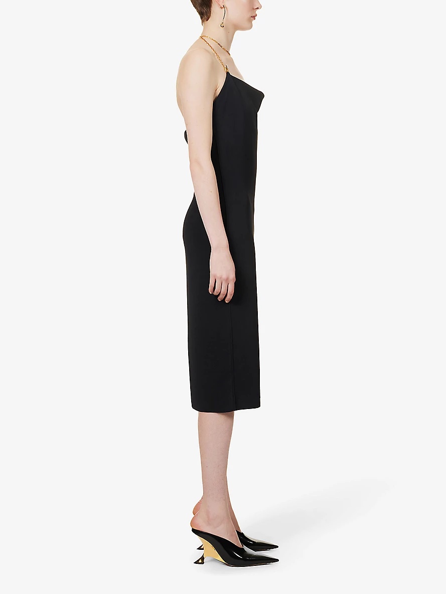 Cowl-neck stretch-woven midi dress - 3