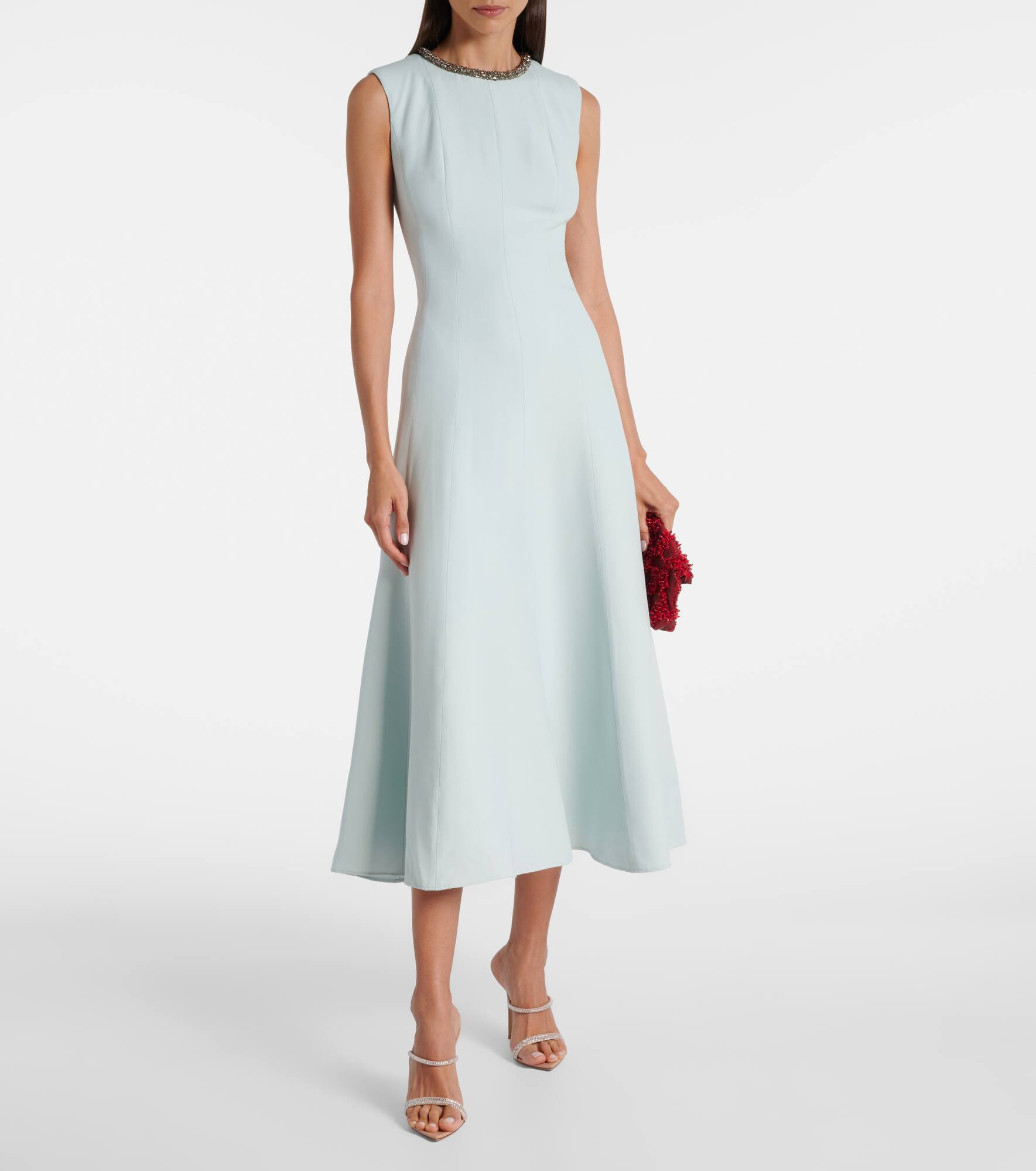 Embellished wool and silk midi dress - 2