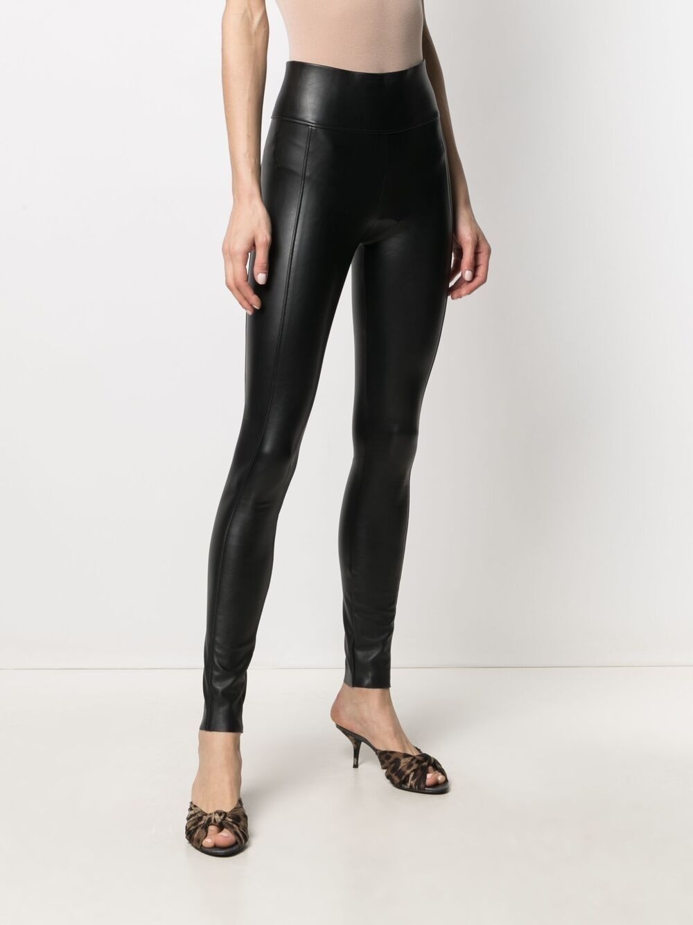 high-rise faux-leather leggings - 3