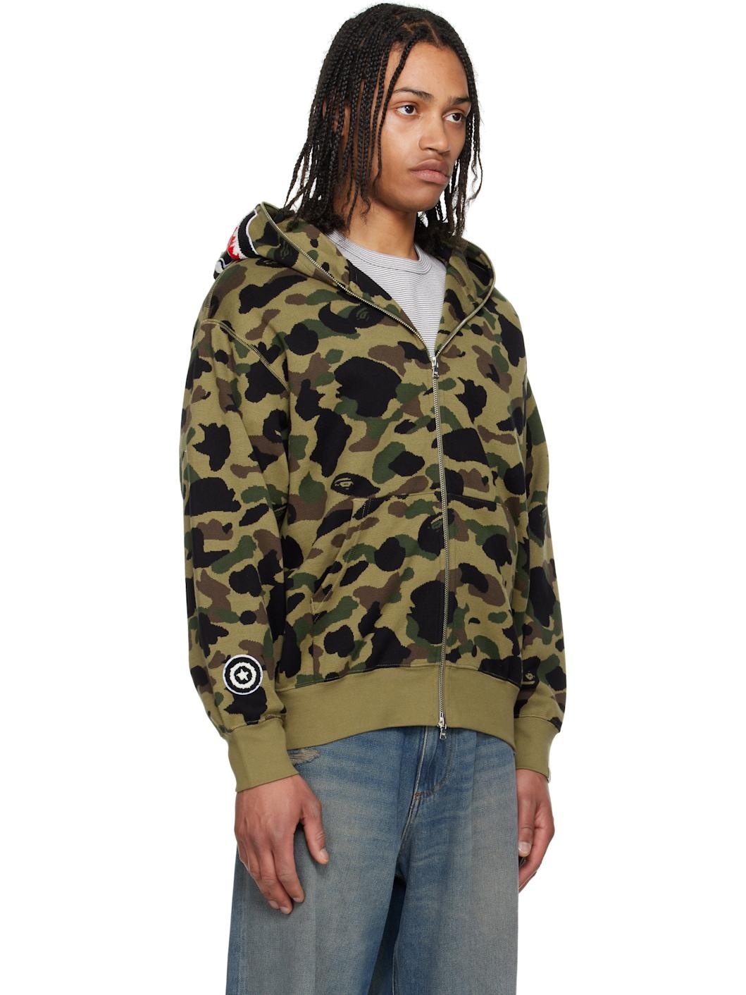 Green 1st Camo Jacquard Shark Full Zip Hoodie - 2