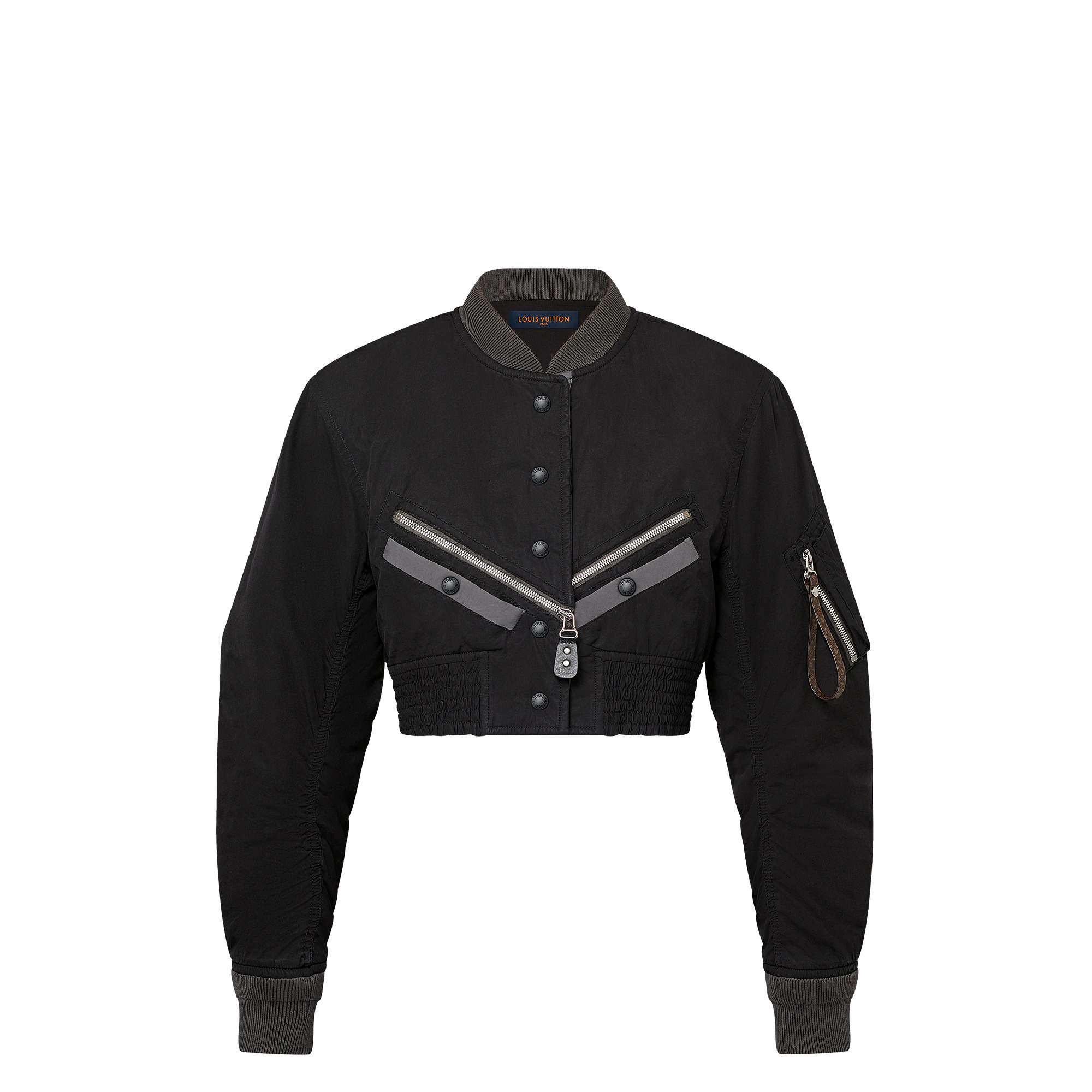 Cropped Utility Bomber Jacket - 1