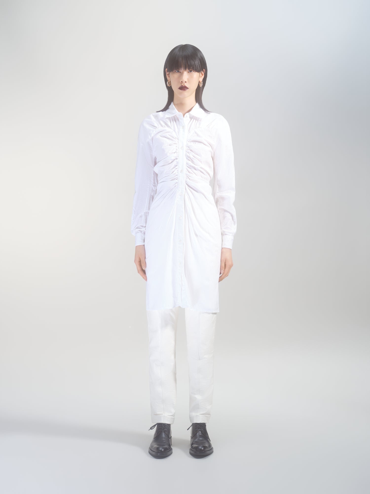 GATHERED SHIRT DRESS - 2