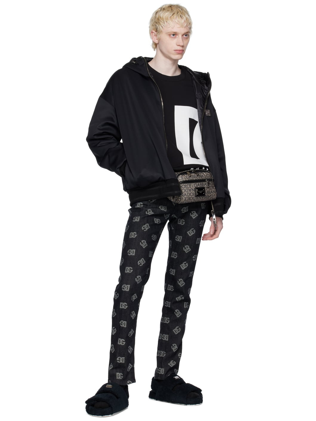 Black Logo Sandals - 5