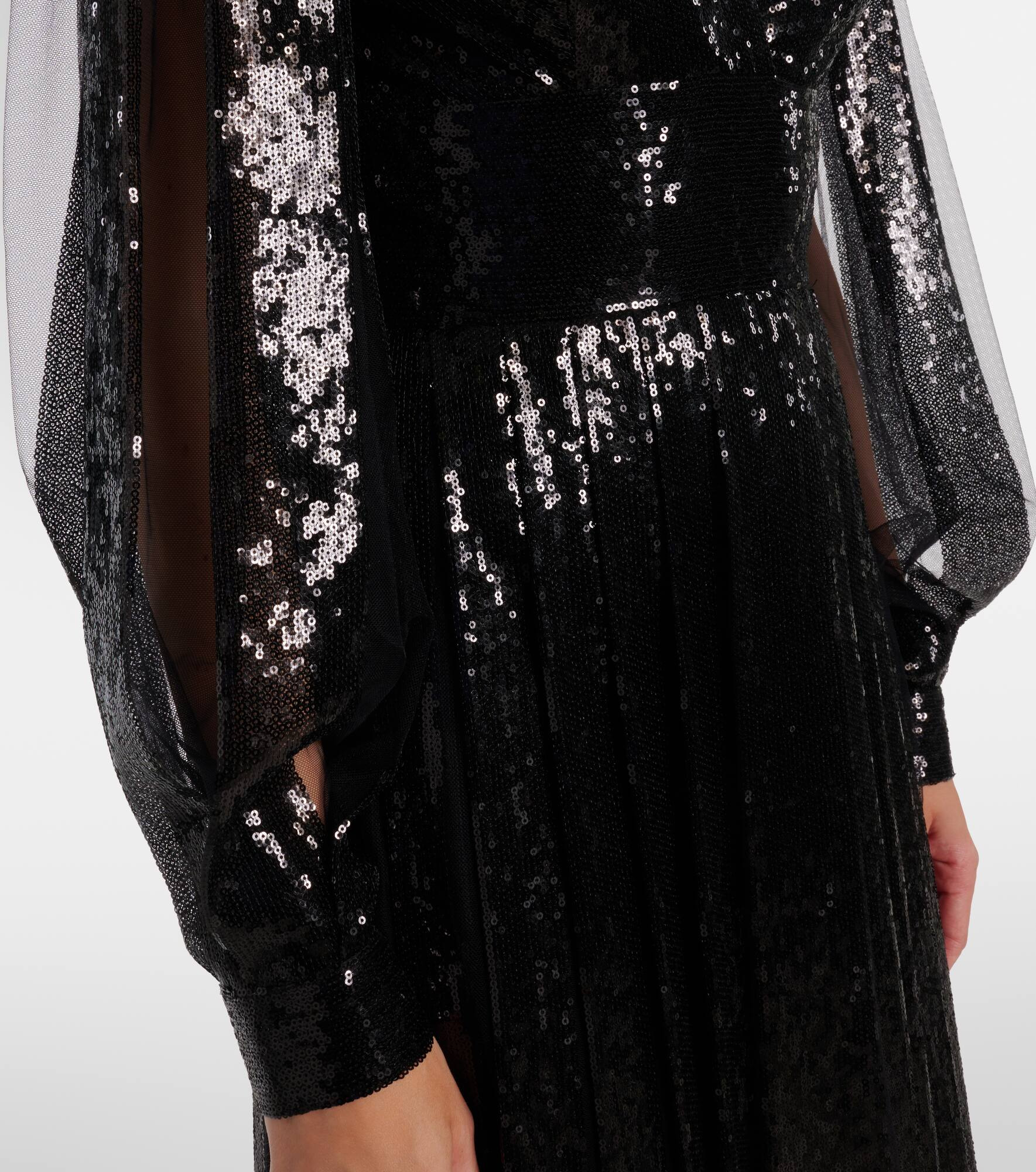 Sequined tulle maxi dress - 5