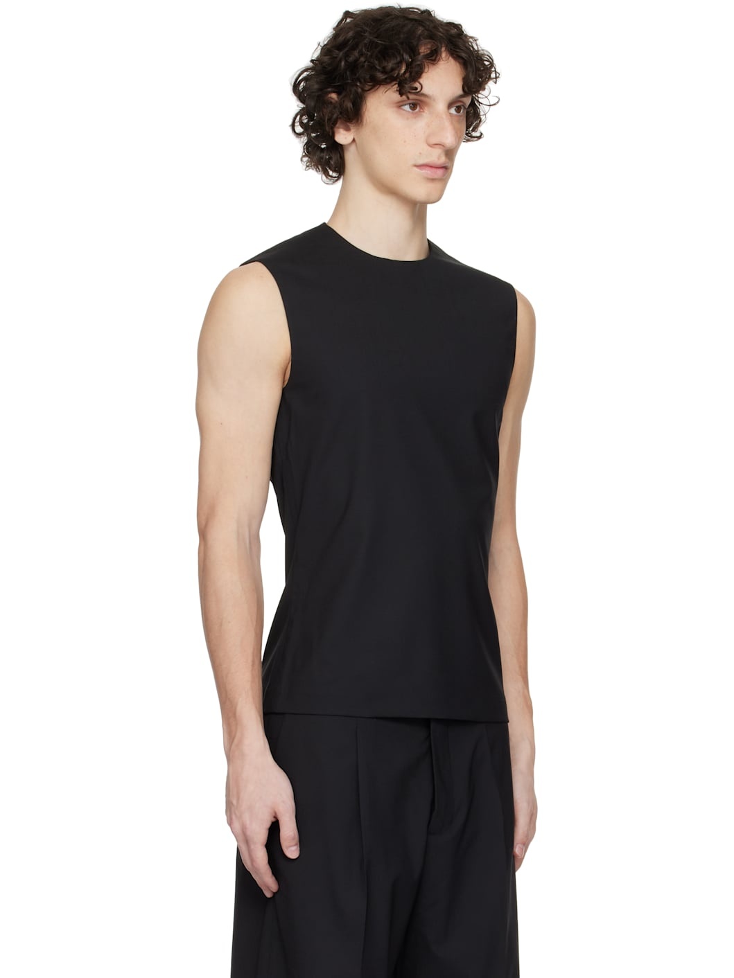 Black '032c Office Attire' Cropped Suit Top - 2