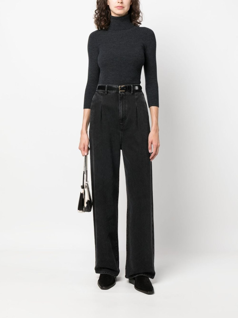 Aspesi ribbed-knit roll-neck knitted top outlook