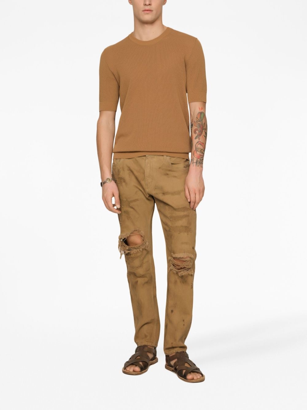 ripped slim-fit jeans - 3
