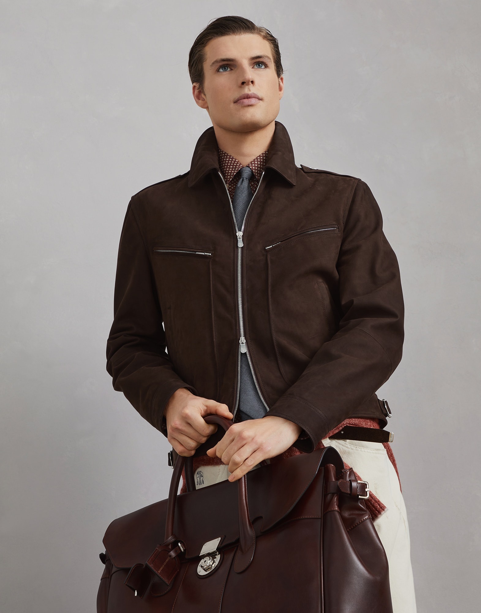 大人の逸品【Brunello Cucinelli】レザー ウォッシュバッグ メンズ レザーバッグ＆バックパック | Brunello Cucinelli