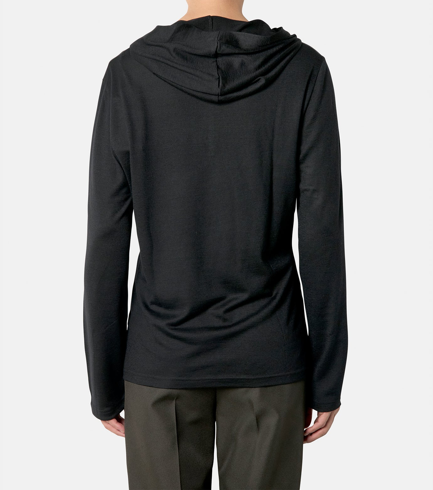 HOODED SNAPPED WOOL T-SHIRT - 3
