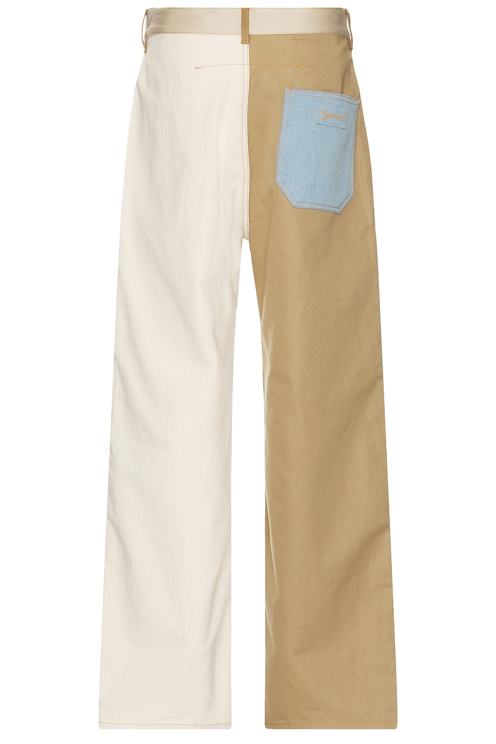 Relaxed Fit Patchwork Denim Pants - 2