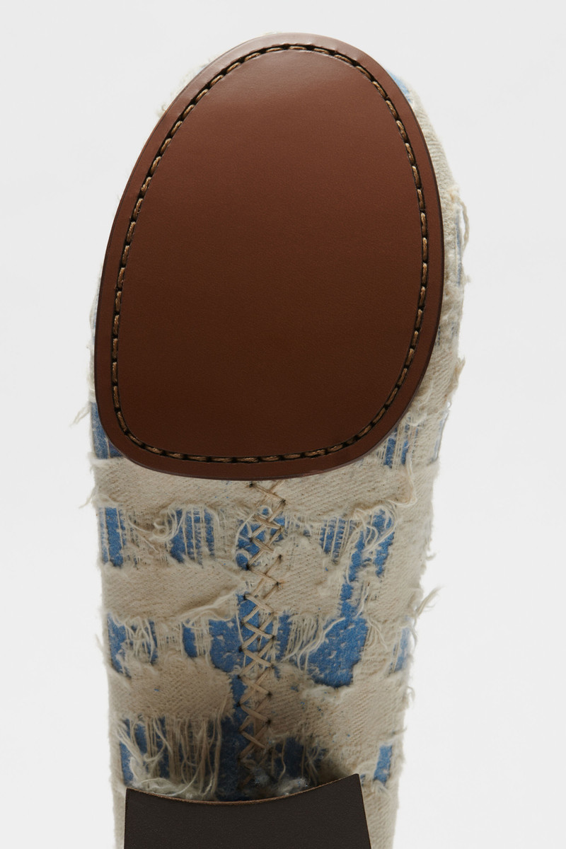 Distressed eather heel loafers - Blue/white 7