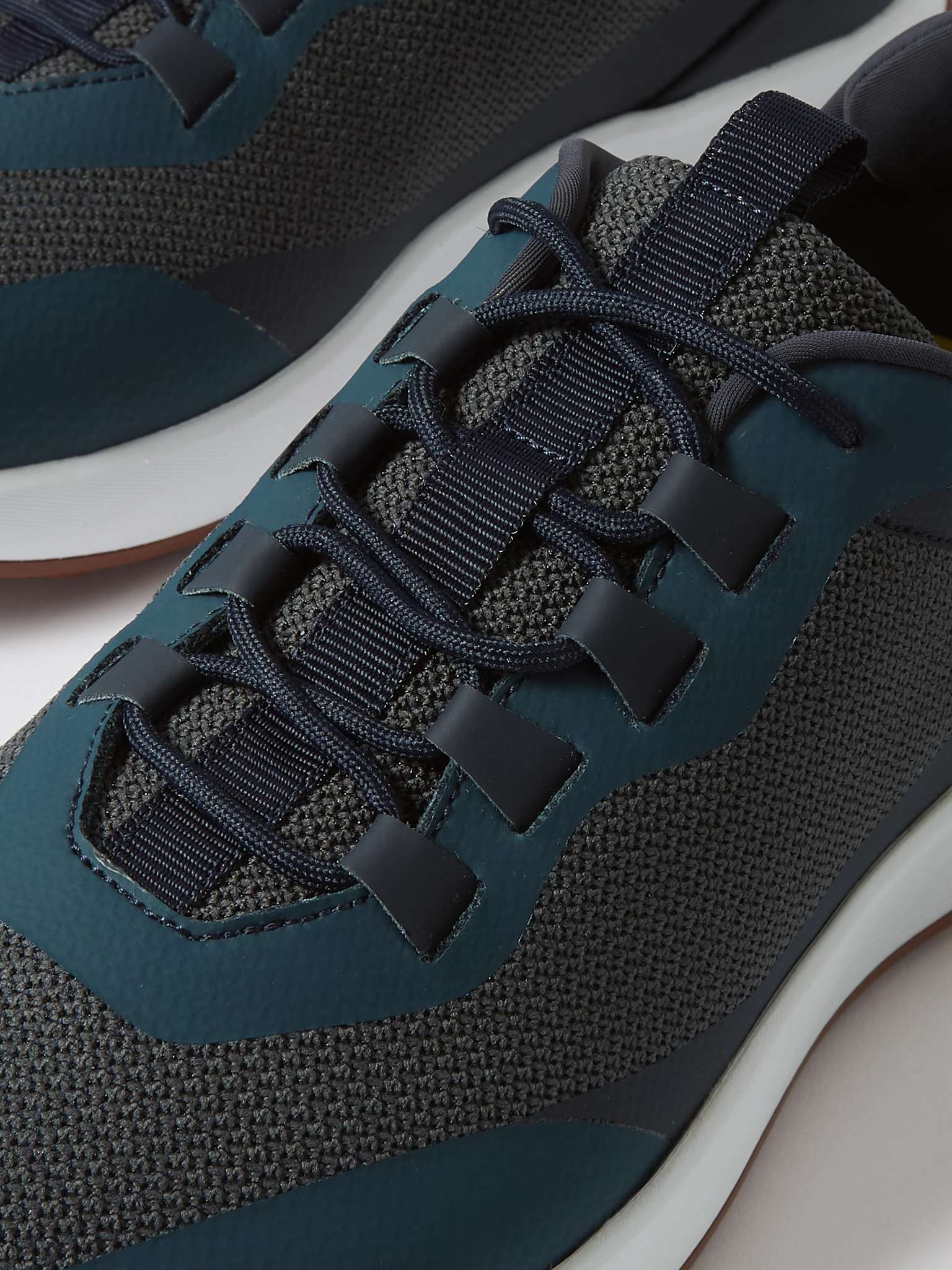 Loro Piana Weekend Walk Leather-Trimmed Mesh Sneakers | REVERSIBLE