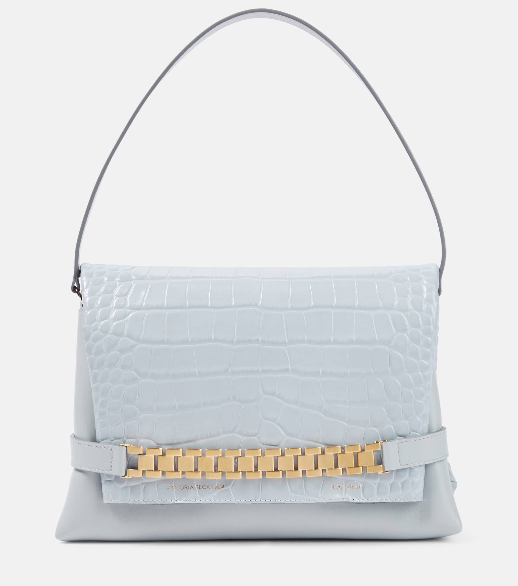 Chain Pouch croc-effect leather shoulder bag - 1