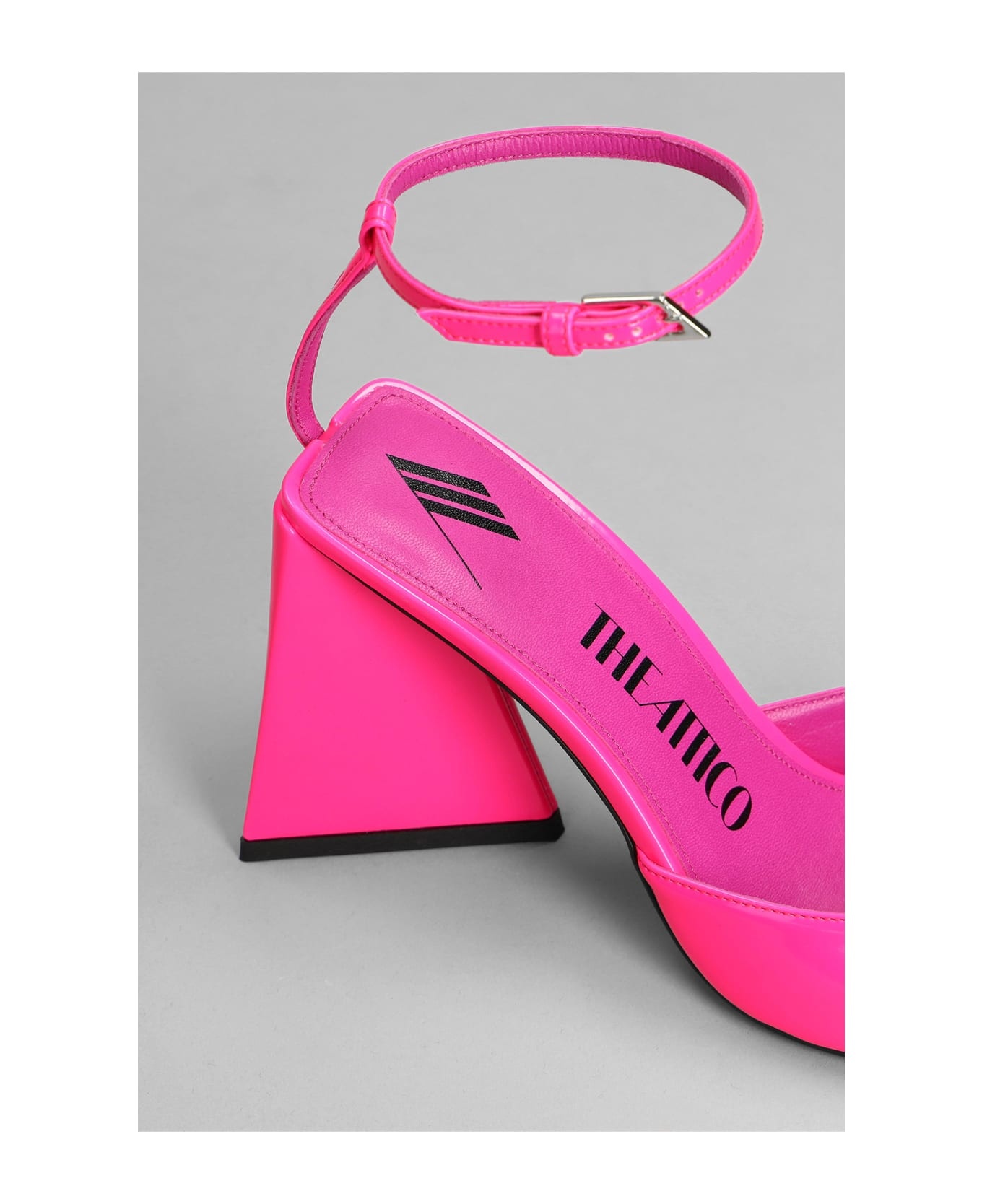 Neon Fuchsia Leather Piper Sandals - 5