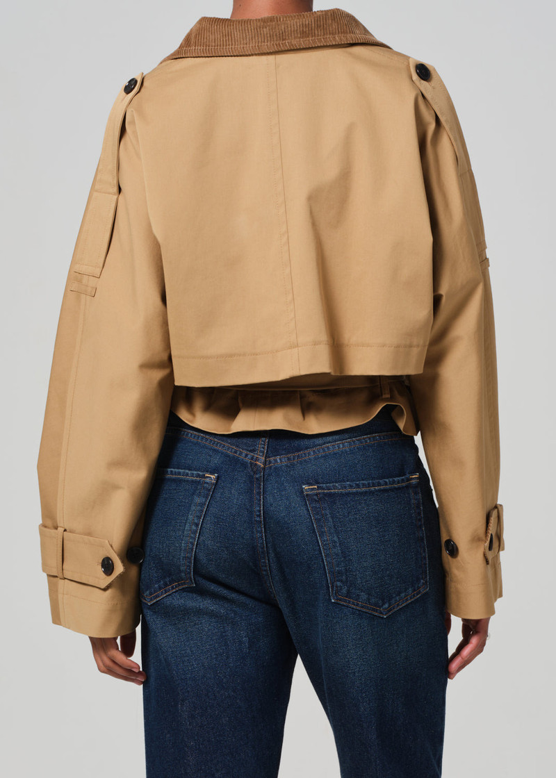 Kiernen Cropped Barn Jacket In British Tan 3