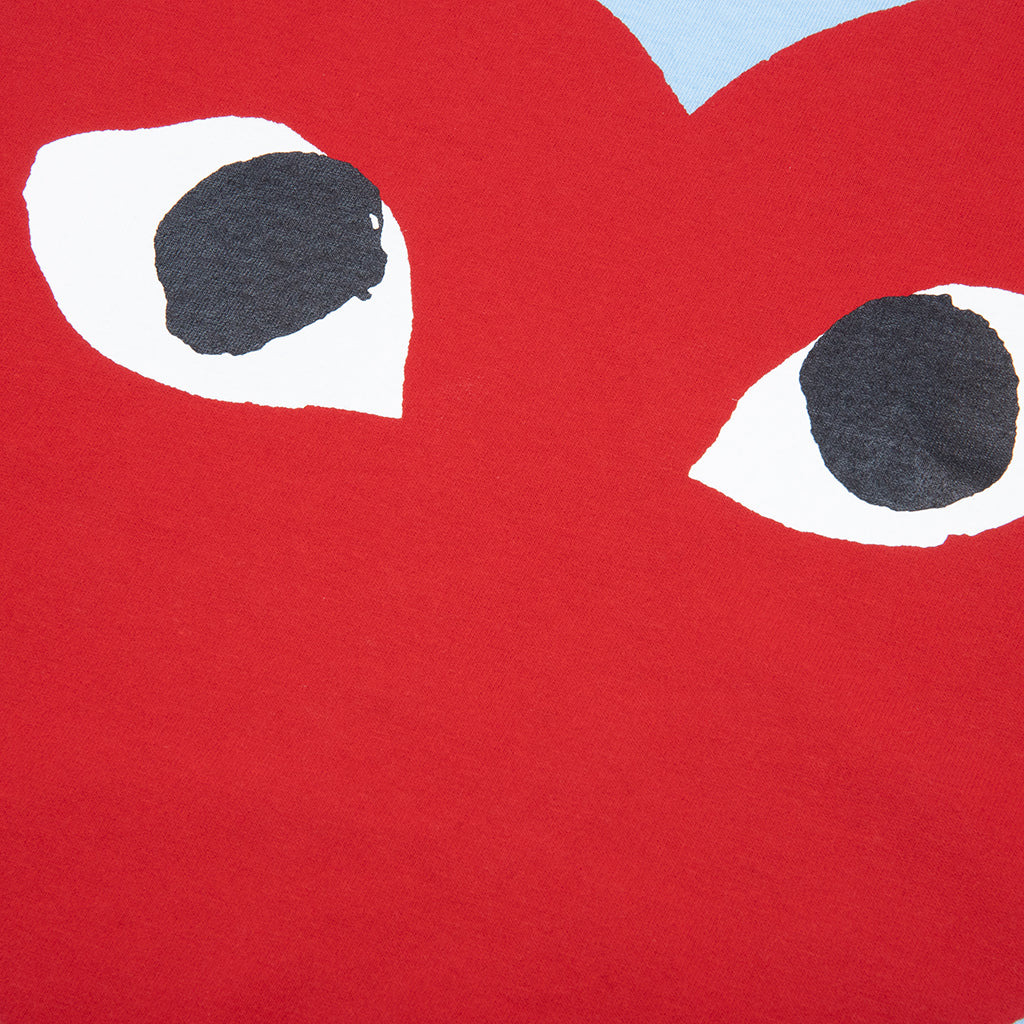 COMME DES GARCONS PLAY PASTELLE RED LOGO T-SHIRT - BLUE - 4
