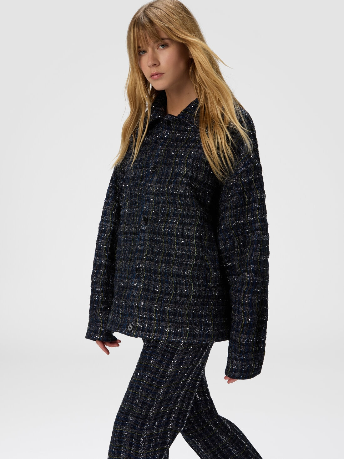 Overshirt with wave check pattern - 4