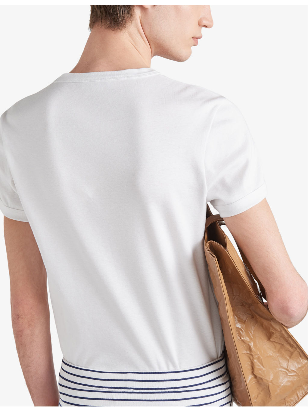 Logo-plaque crewneck slim-fit cotton T-shirt - 4