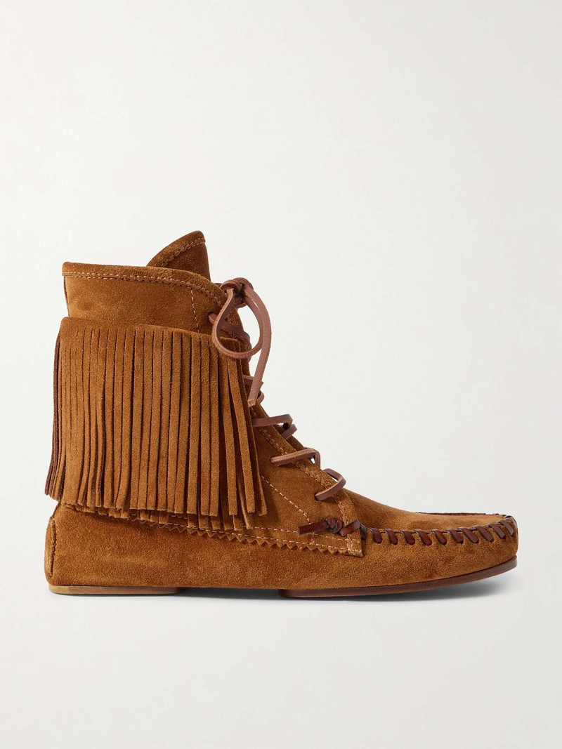Indiana fringed suede ankle boots Tan - 1