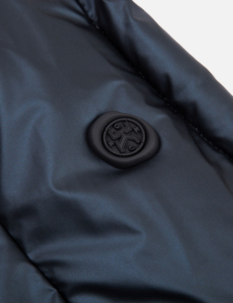 Logo and Slogan Embroidered Metallic Padded Jacket 12